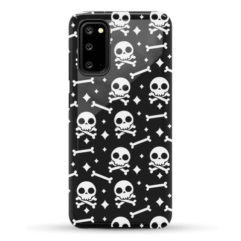 Cute Skull N' Bones Pattern (Black) Phone Case