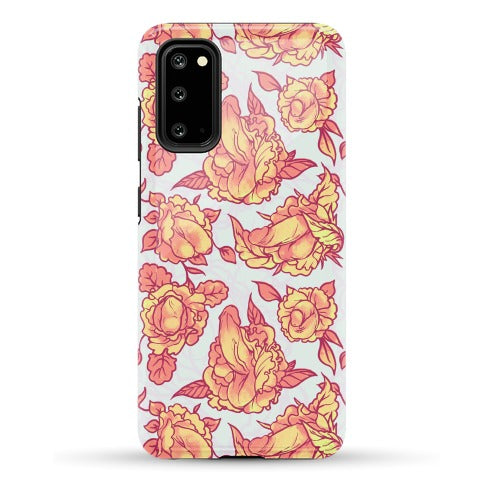 Floral Penis Pattern Orange Phone Case