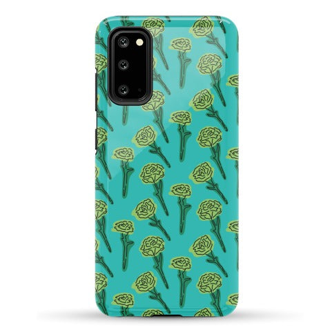Green Carnation Pattern Phone Case