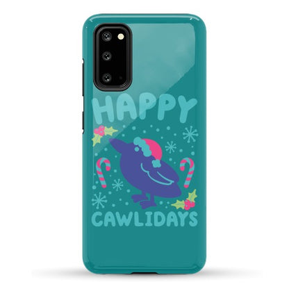 Happy Cawlidays Crow Holiday Parody Phone Case