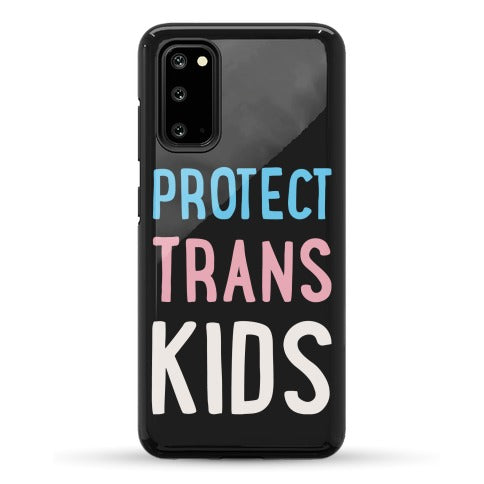 Protect Trans Kids White Print Phone Case