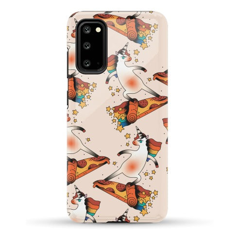 Rad Unicorn Skateboarding a Pizza Tattoo Phone Case