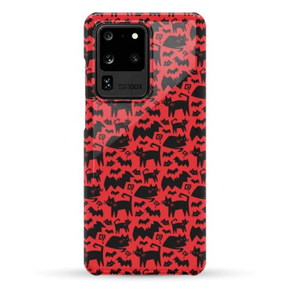 Bats Cats and Questions Pattern Phone Case