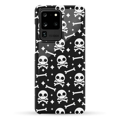 Cute Skull N' Bones Pattern (Black) Phone Case