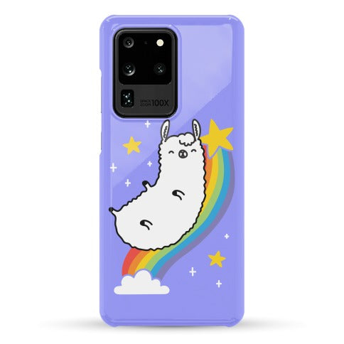 Llama On A Rainbow Phone Case