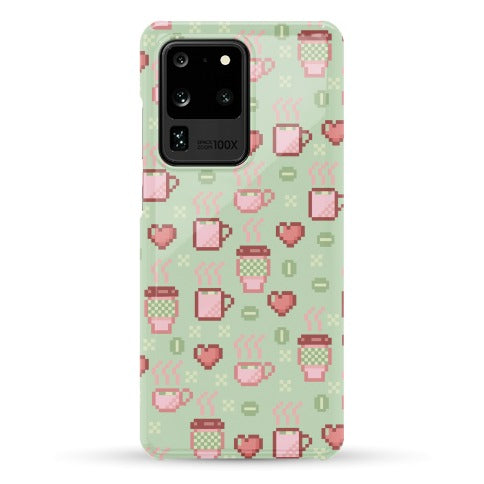 Pastel Coffee Pixel Art Pattern Phone Case