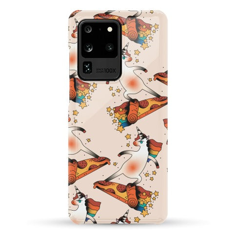 Rad Unicorn Skateboarding a Pizza Tattoo Phone Case