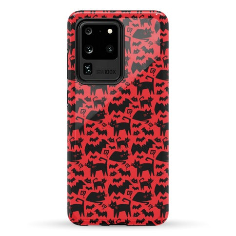 Bats Cats and Questions Pattern Phone Case