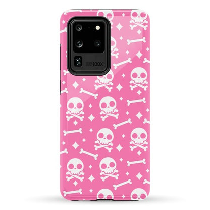 Cute Skull N' Bones Pattern (Pink) Phone Case