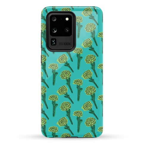 Green Carnation Pattern Phone Case