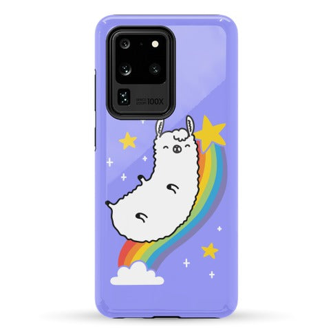 Llama On A Rainbow Phone Case