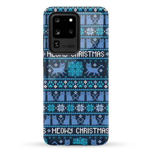 Meowy Christmas Cat Sweater Pattern Phone Case