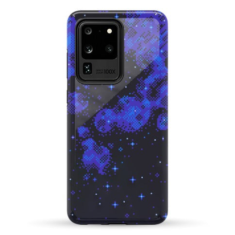 Pixelated Blue Nebula Phone Case