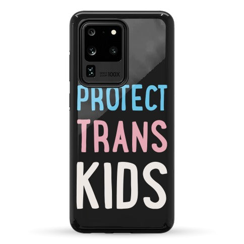 Protect Trans Kids White Print Phone Case