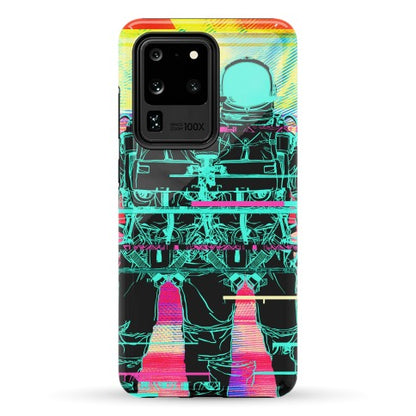 Twin Astronaut Glitch Phone Case