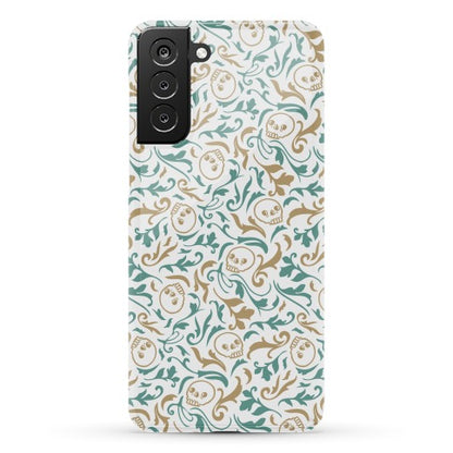 Filigree Flowers and Skulls Pattern Phone Case