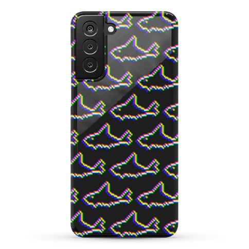 Glitch Shark Pattern Phone Case
