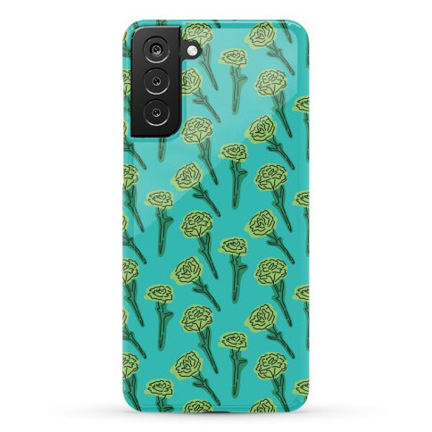 Green Carnation Pattern Phone Case