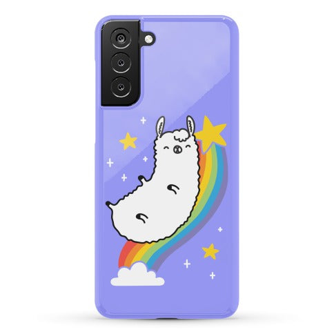 Llama On A Rainbow Phone Case
