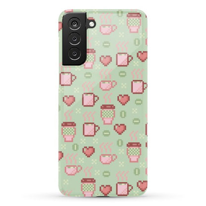 Pastel Coffee Pixel Art Pattern Phone Case