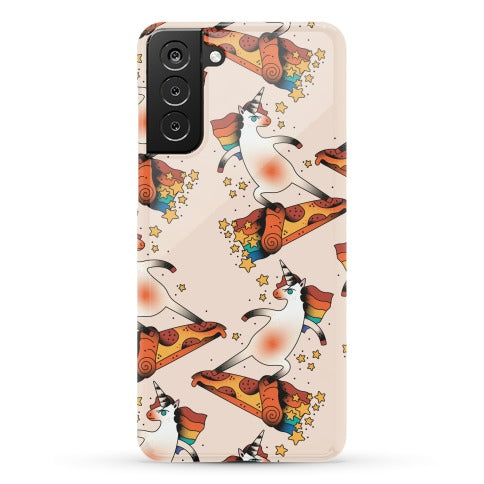 Rad Unicorn Skateboarding a Pizza Tattoo Phone Case