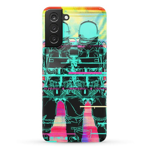 Twin Astronaut Glitch Phone Case