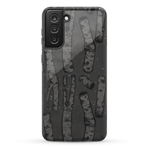 Birch Trees in the Darkness Phone Case