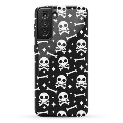 Cute Skull N' Bones Pattern (Black) Phone Case