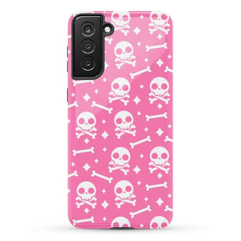 Cute Skull N' Bones Pattern (Pink) Phone Case