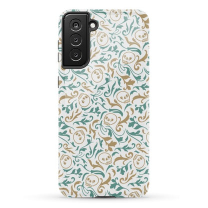 Filigree Flowers and Skulls Pattern Phone Case