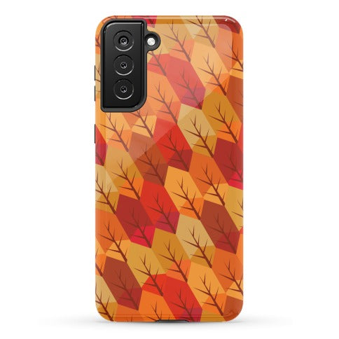 Geometric Fall Leaf Pattern Phone Case