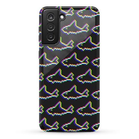 Glitch Shark Pattern Phone Case