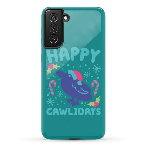 Happy Cawlidays Crow Holiday Parody Phone Case