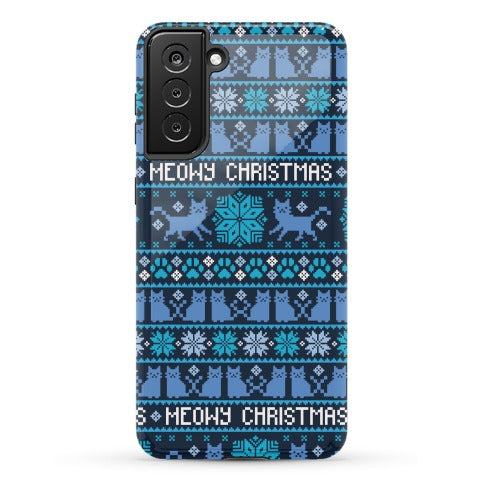 Meowy Christmas Cat Sweater Pattern Phone Case