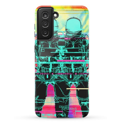 Twin Astronaut Glitch Phone Case