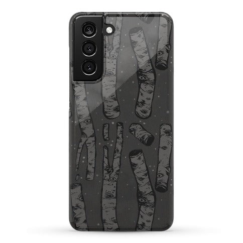 Birch Trees in the Darkness Phone Case