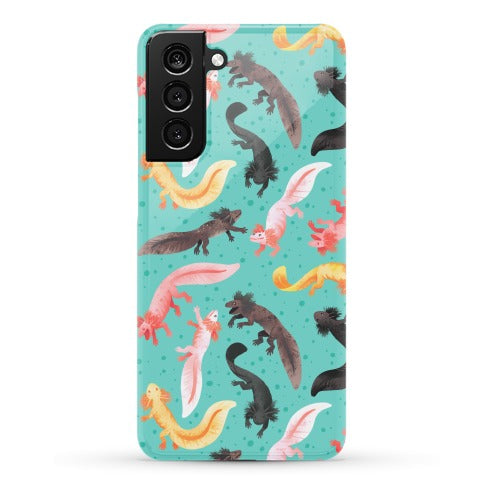 Cute Bright Axolotl Pattern Phone Case