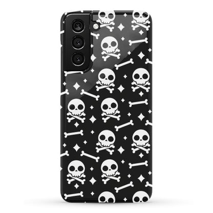 Cute Skull N' Bones Pattern (Black) Phone Case