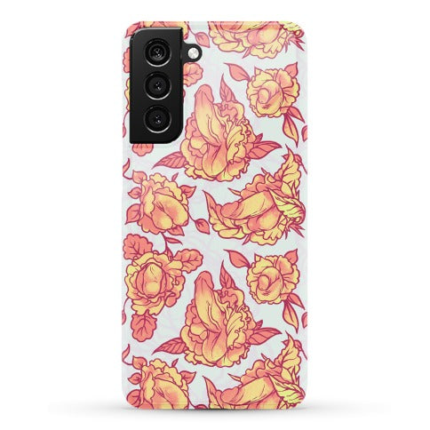 Floral Penis Pattern Orange Phone Case