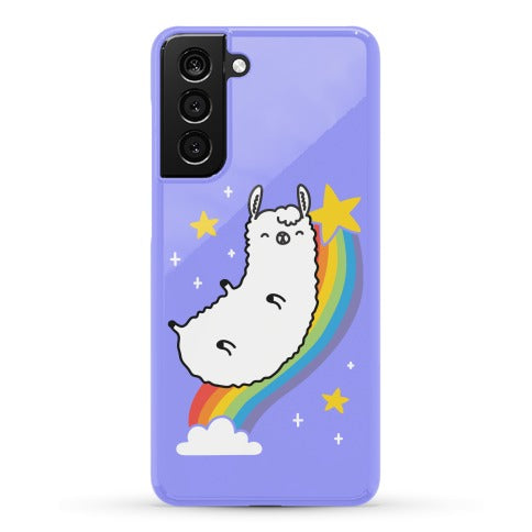 Llama On A Rainbow Phone Case