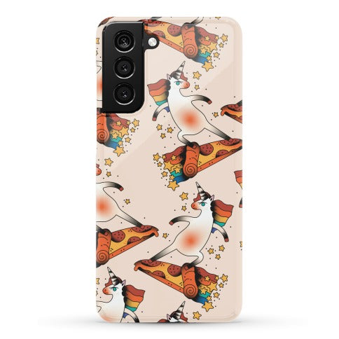 Rad Unicorn Skateboarding a Pizza Tattoo Phone Case