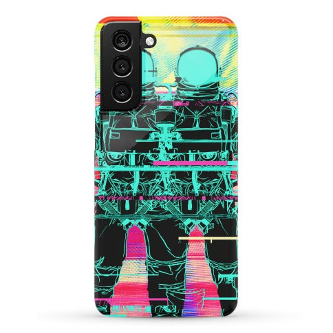 Twin Astronaut Glitch Phone Case