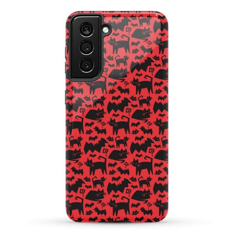 Bats Cats and Questions Pattern Phone Case