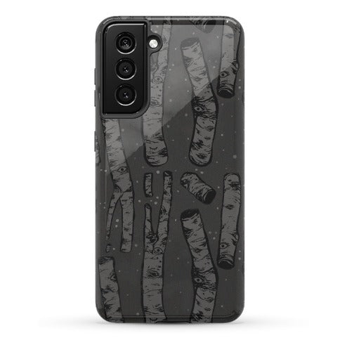 Birch Trees in the Darkness Phone Case