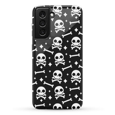 Cute Skull N' Bones Pattern (Black) Phone Case