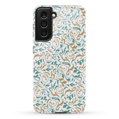 Filigree Flowers and Skulls Pattern Phone Case