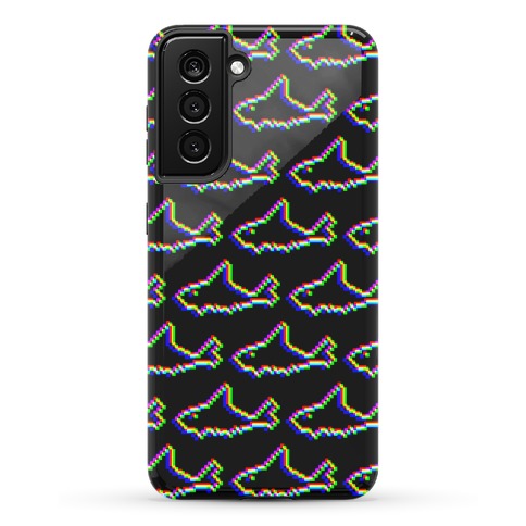 Glitch Shark Pattern Phone Case