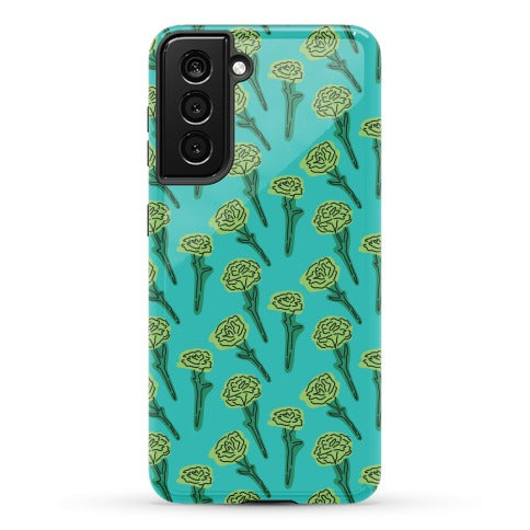Green Carnation Pattern Phone Case