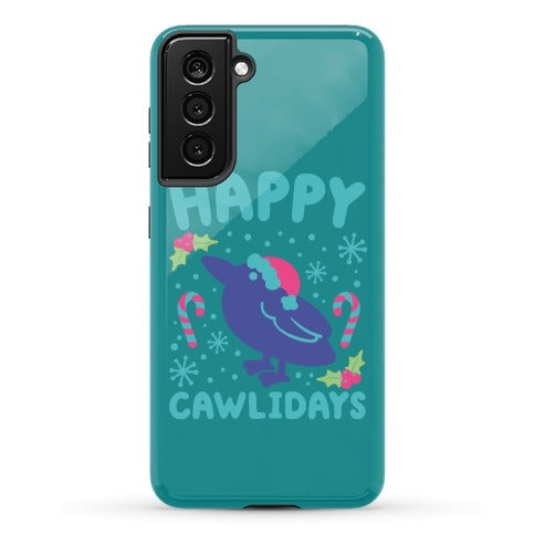 Happy Cawlidays Crow Holiday Parody Phone Case