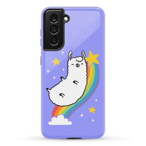 Llama On A Rainbow Phone Case